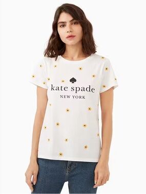 Kate Spade White Daisy Logo Tee